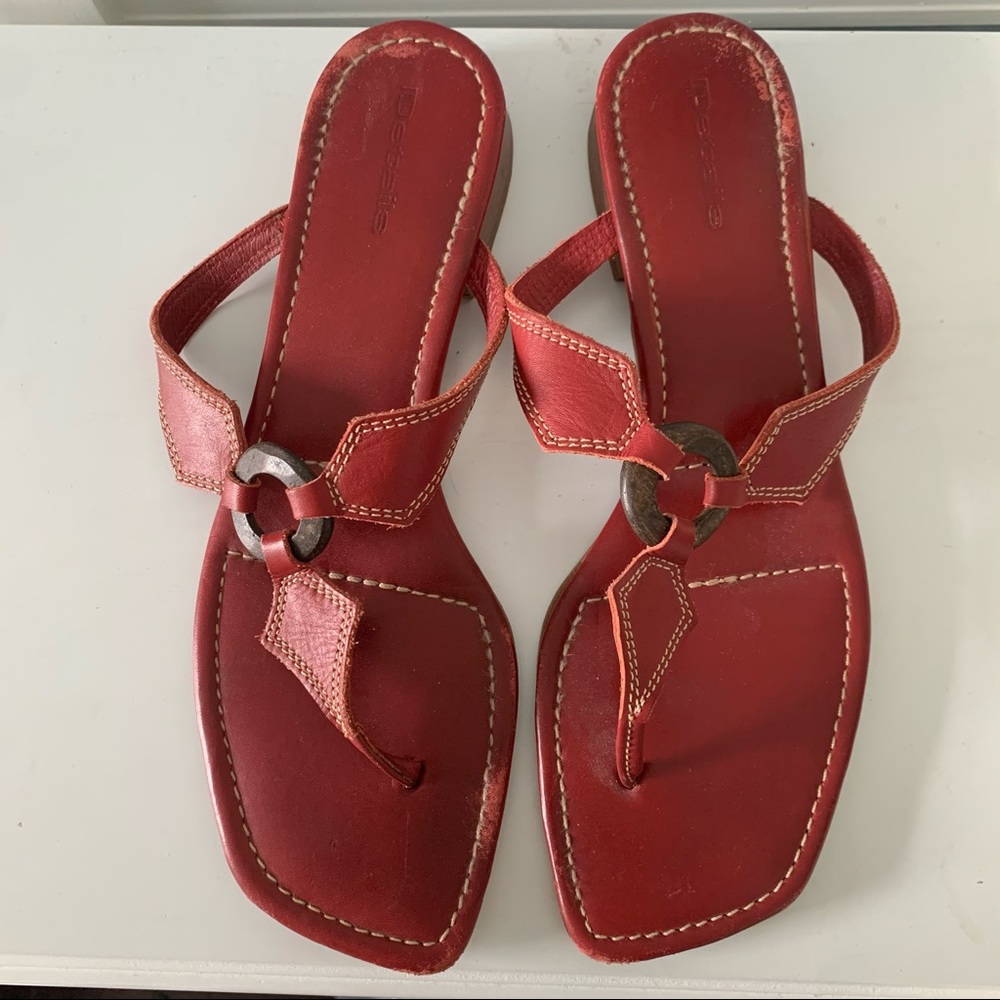 Details Red Thong Slip On Sandal | Size 10| Visible Signs of Wear